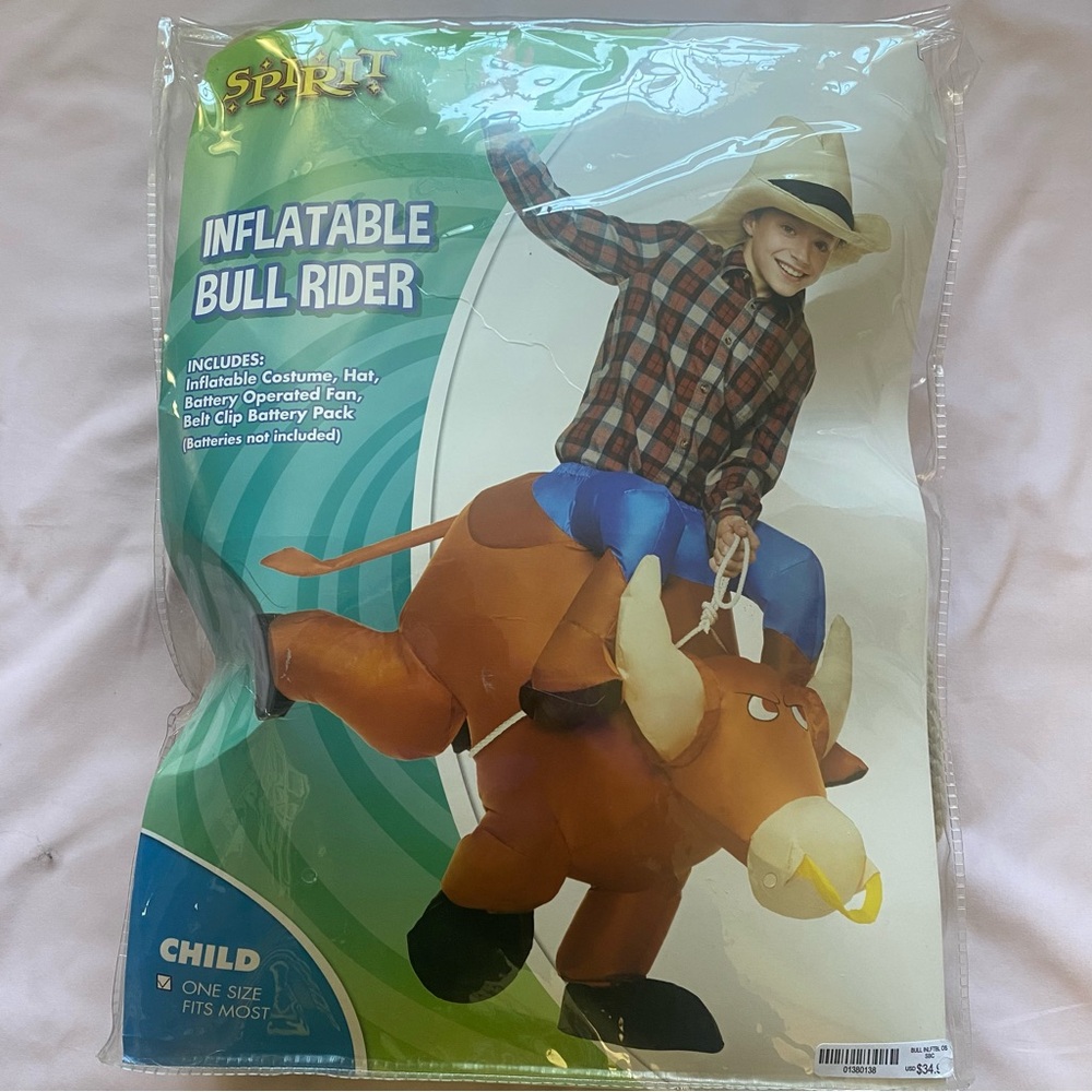 Inflatable Bull Rider Costume for Kids